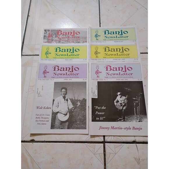 Other - 2002 Lot of 6 Banjo Newsletter (January - June) 5-String Vintage Magazine
